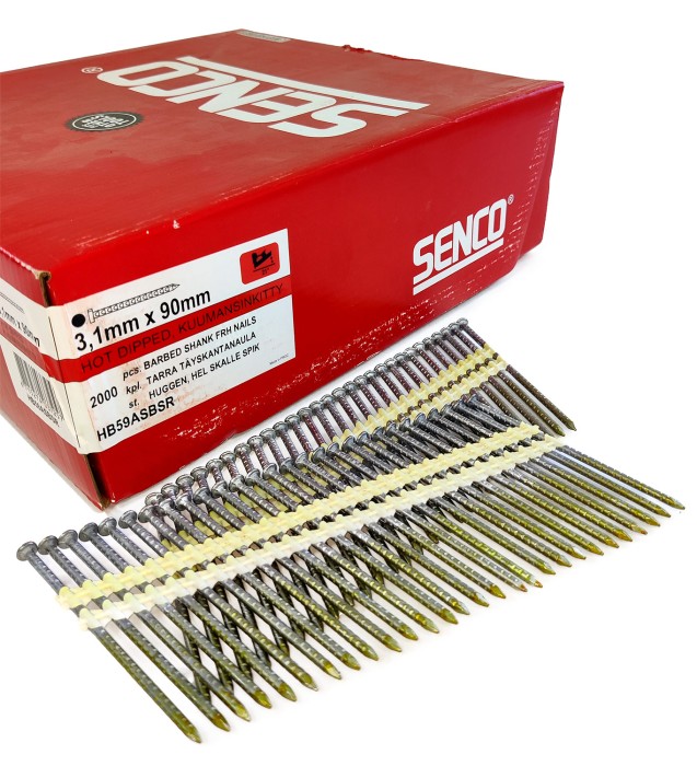 Реечные гвозди Senco R21 3.1x90 Ring HDG (Горячий цинк 2000 шт)