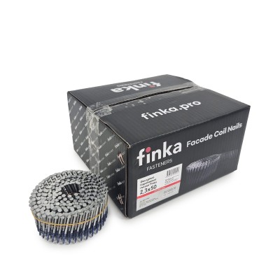Фасадные барабанные гвозди Finka 2.3х50 Ring HDG (Горячий цинк, 2400шт)