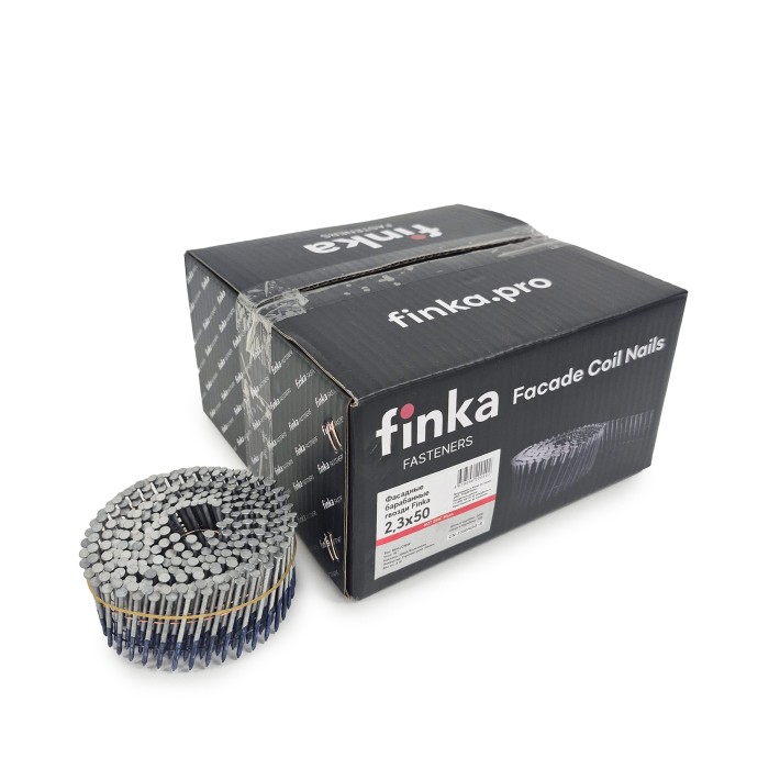 Фасадные барабанные гвозди Finka 2.3х50 Ring HDG (Горячий цинк, 2400шт)