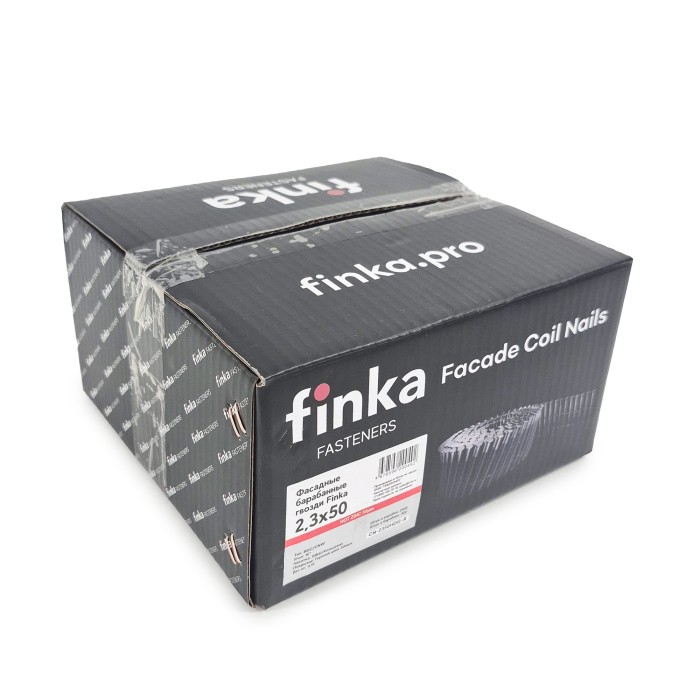 Фасадные барабанные гвозди Finka 2.3х50 Ring HDG (Горячий цинк, 2400шт)