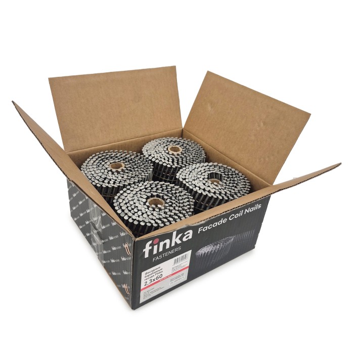 Фасадные барабанные гвозди Finka 2.3х60 Ring HDG (Горячий цинк, 2400шт)
