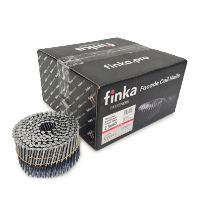 Фасадные барабанные гвозди Finka 2.3х60 Ring HDG (Горячий цинк, 2400шт)