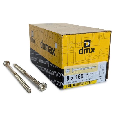 Шурупы конструкционные Domax 8.0x160/80 CS TX40 (Жёлтый цинк, потай, 50шт)