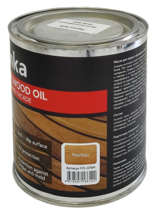 Масло для террас и фасадов Finka Exterior Wood Oil (Мerbau) 0.75 L