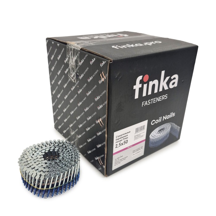 Строительные барабанные гвозди Finka 2.5х50 Ring NK (Цинк, 4800шт)