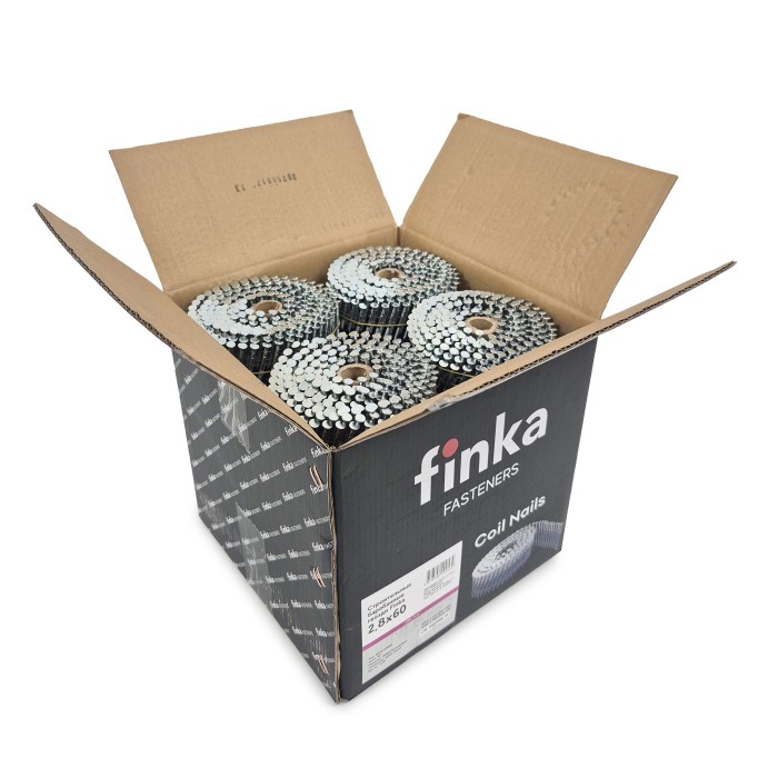 Строительные барабанные гвозди Finka 2.8х60 Ring NK (Цинк, 3000шт)