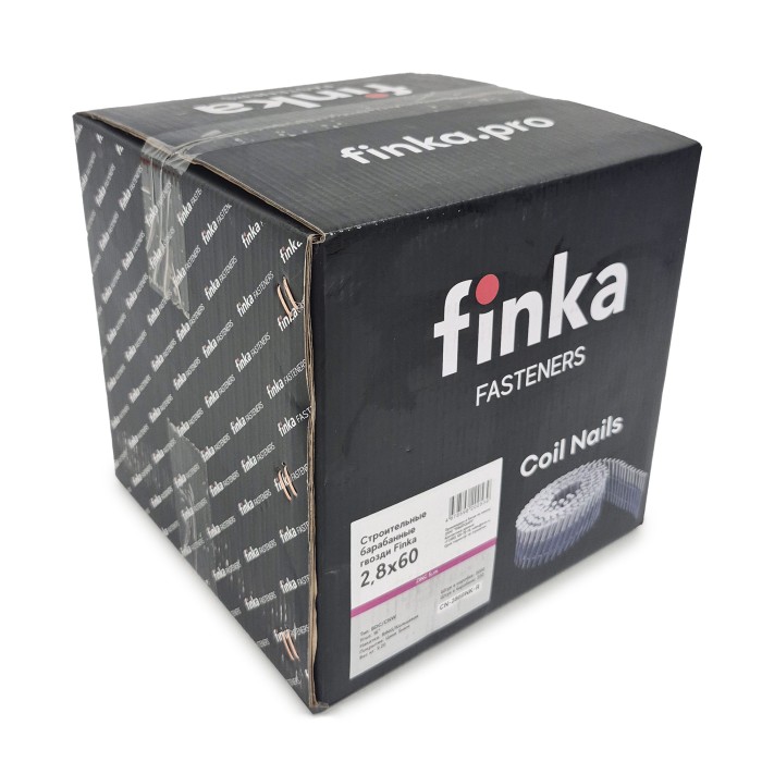 Строительные барабанные гвозди Finka 2.8х60 Ring NK (Цинк, 3000шт)