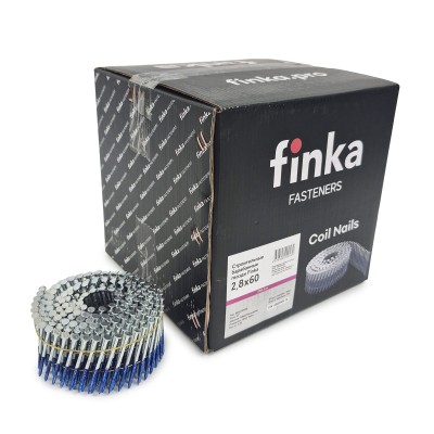 Строительные барабанные гвозди Finka 2.8х60 Ring NK (Цинк, 3000шт)