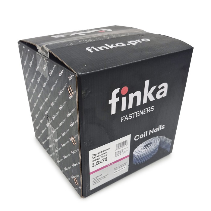 Строительные барабанные гвозди Finka 2.8х70 Ring NK (Цинк, 3000шт)
