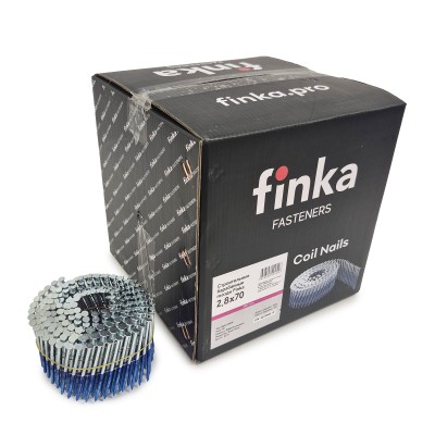 Строительные барабанные гвозди Finka 2.8х70 Ring NK (Цинк, 3000шт)