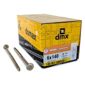 Шурупы конструкционные Domax 6.0x140/80 CT TX30 (Жёлтый цинк, тарелка, 100шт)