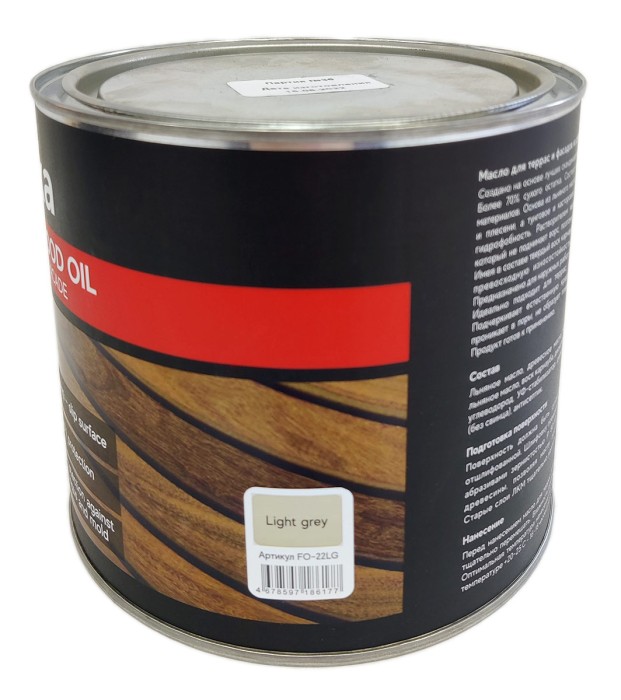 Масло для террас и фасадов Finka Exterior Wood Oil (Light grey) 2.2 L