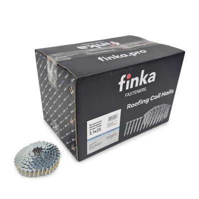 Кровельные барабанные гвозди Finka DPN 3.1x25 Ring GVZ (Гальваника, 3600шт)