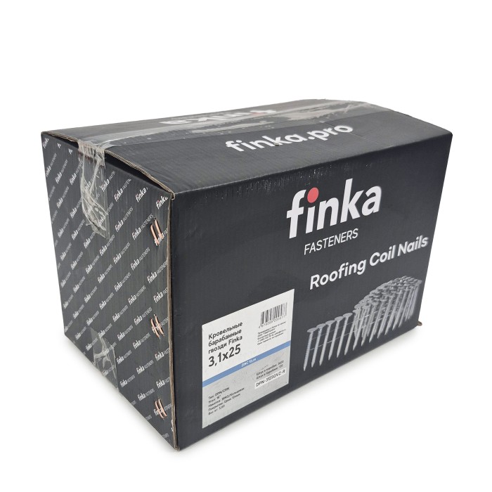 Кровельные барабанные гвозди Finka DPN 3.1x25 Ring GVZ (Гальваника, 3600шт)
