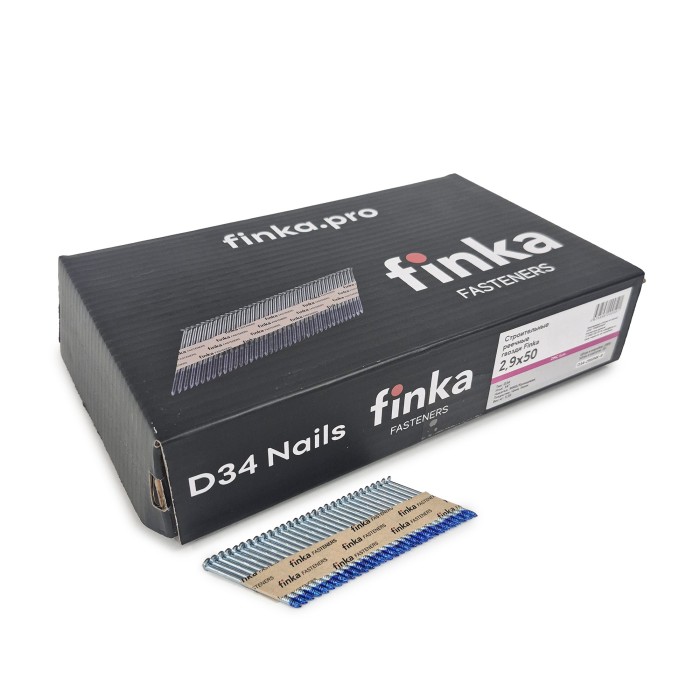 Строительные реечные гвозди Finka D34 2.9x50 Ring NK (Цинк, 2000шт)