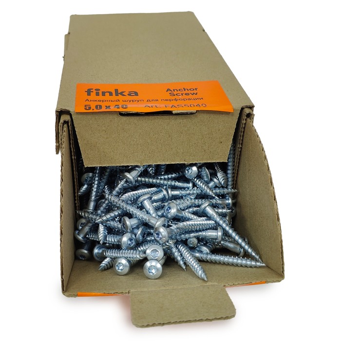 Шуруп для перфорации Finka Anchor Screw 5.0x40 TX20 (Цинк 500шт)