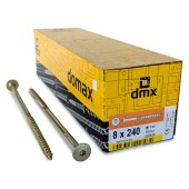 Шурупы конструкционные Domax 8.0x240/100 CT TX40 (Жёлтый цинк, тарелка, 50шт)