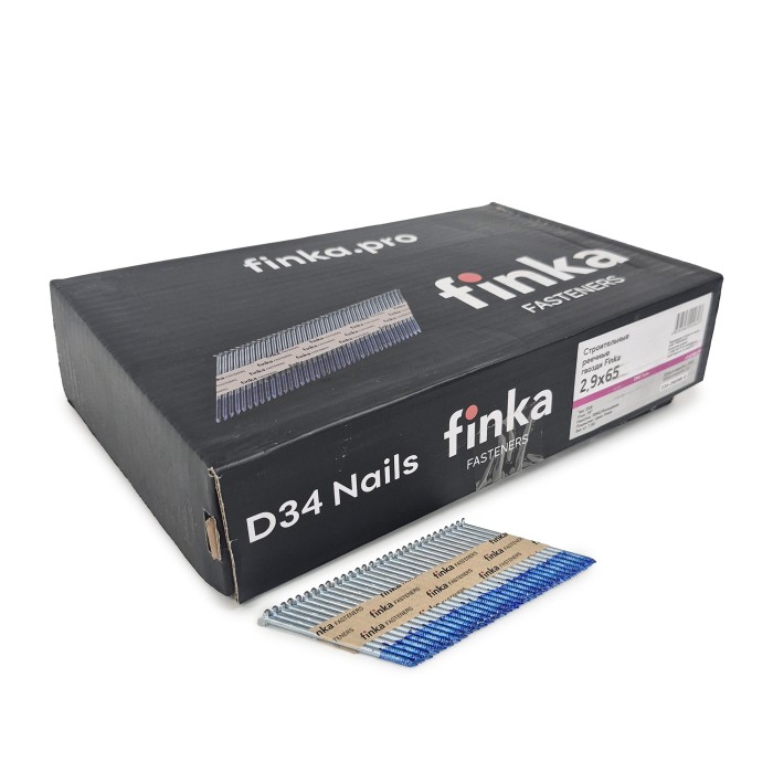 Строительные реечные гвозди Finka D34 2.9x65 Ring NK (Цинк, 2000шт)