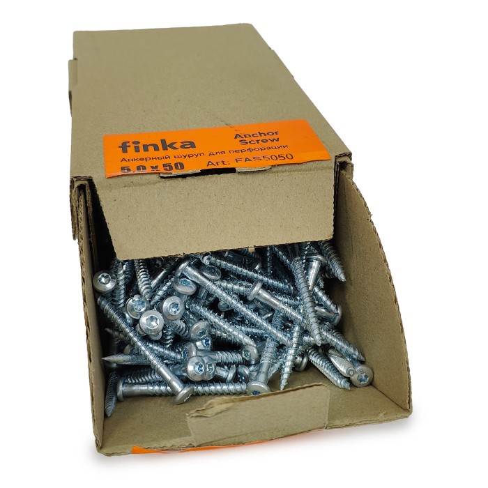 Шуруп для перфорации Finka Anchor Screw 5.0x50 TX20 (Цинк 500шт)