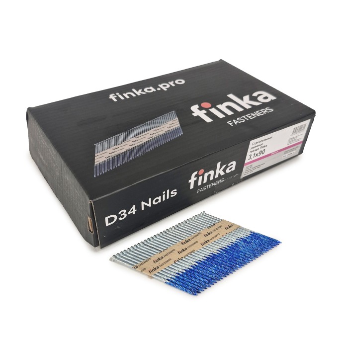 Строительные реечные гвозди Finka D34 3.1x90 Screw NK (Цинк, 2000шт)