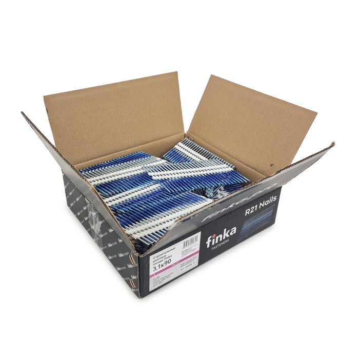 Строительные реечные гвозди Finka R21 3.1x90 Ring NK (Цинк, 2000шт)