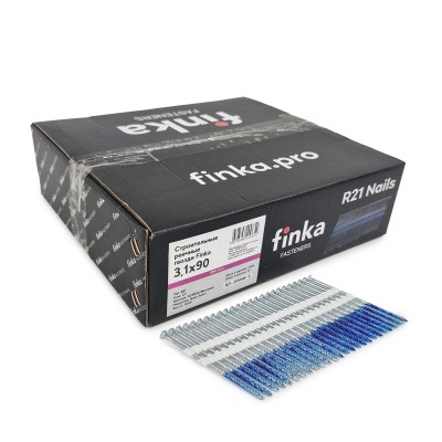 Строительные реечные гвозди Finka R21 3.1x90 Screw NK (Цинк, 2000шт)