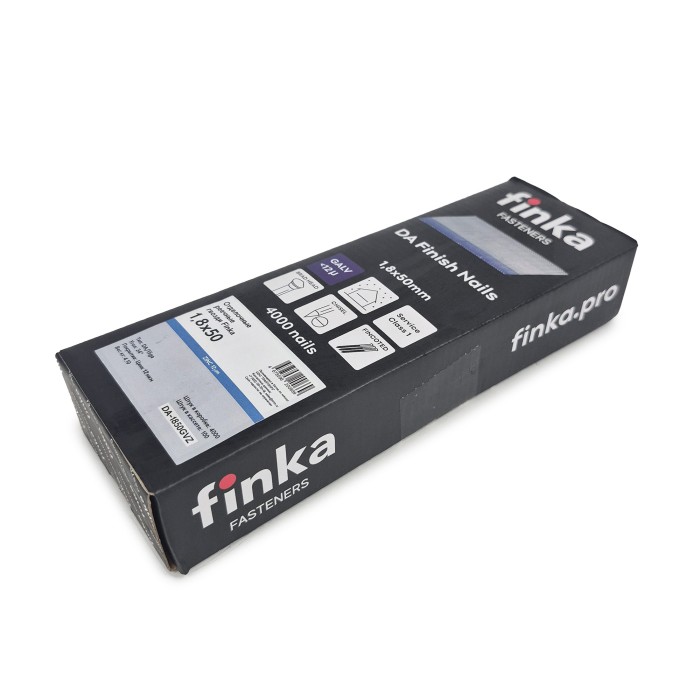 Отделочные реечные гвозди Finka DA 1.8x50 GVZ (Гальваника, 4000шт)
