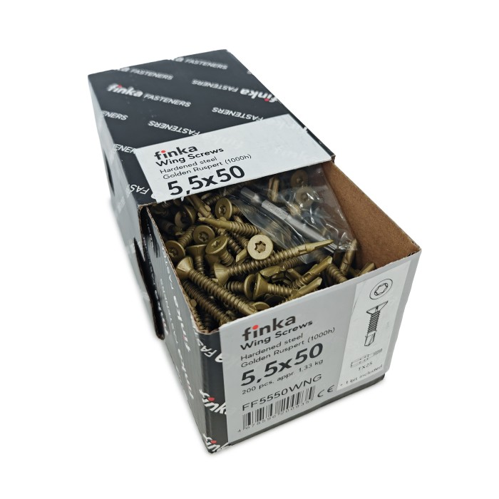 Шурупы флюгельные Finka Wing Screws 5,5x50 TX25 (Golden Ruspert, 200шт)