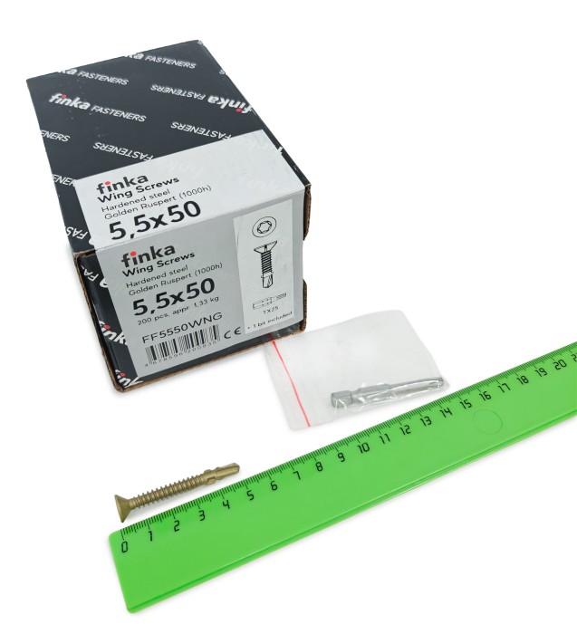 Шурупы флюгельные Finka Wing Screws 5,5x50 TX25 (Golden Ruspert, 200шт)