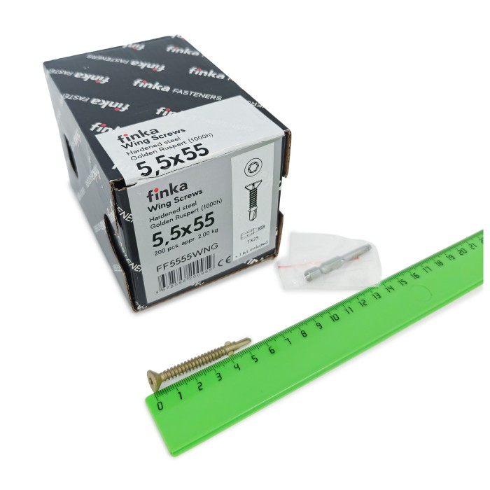 Шурупы флюгельные Finka Wing Screws 5,5x55 TX25 (Golden Ruspert, 200шт)