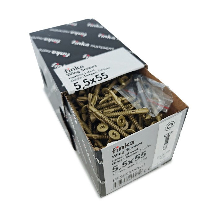 Шурупы флюгельные Finka Wing Screws 5,5x55 TX25 (Golden Ruspert, 200шт)