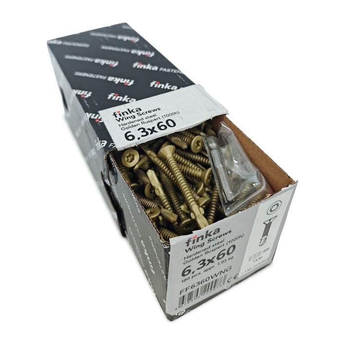 Шурупы флюгельные Finka Wing Screws 6,3x60 TX30 (Golden Ruspert, 180шт)