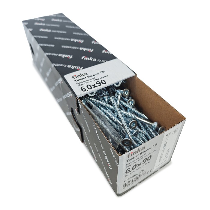 Шурупы конструкционные Finka Timber Screws CS 6,0x 90 TX30 (Голубой цинк, потай, 200шт)