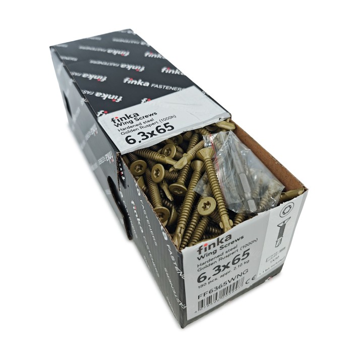 Шурупы флюгельные Finka Wing Screws 6,3x65 TX30 (Golden Ruspert, 180шт)