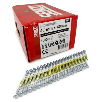 Реечные анкерные гвозди Senco R34 4.1x40 Ring 12mu DP (Цинк 12мкм 1000 шт)