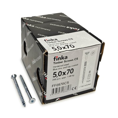 Шурупы конструкционные Finka Timber Screws CS 5,0x70 TX25 (Голубой цинк, потай, 250шт)