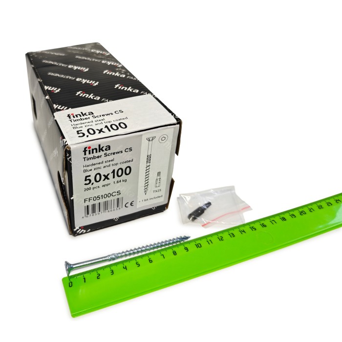 Шурупы конструкционные Finka Timber Screws CS 5,0x100 TX25 (Голубой цинк, потай, 200шт)