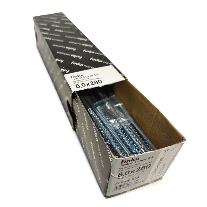 Шурупы конструкционные Finka Timber Screws CS 8,0x280 TX40 (Голубой цинк, потай, 50шт)