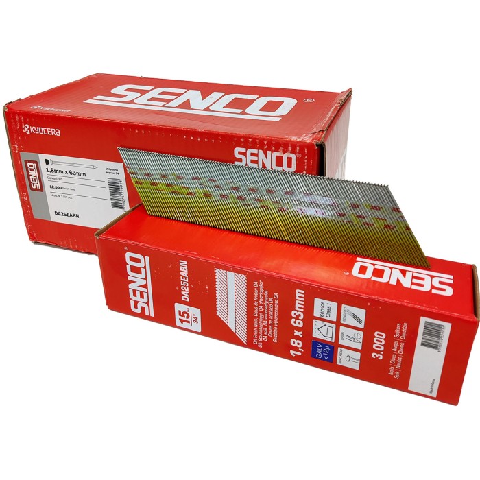 Финишные гвозди SENCO DA 1.8x63 (Гальваника 3000 шт)