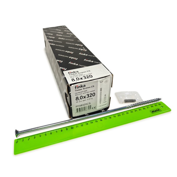 Шурупы конструкционные Finka Timber Screws CS 8,0x320 TX40 (Голубой цинк, потай, 50шт)