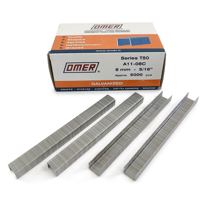 Скобы Omer 11/8NK (Rapid 140/8) 5000шт