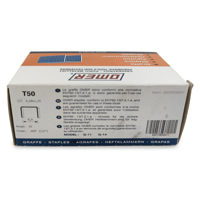 Скобы Omer 11/8NK (Rapid 140/8) 5000шт