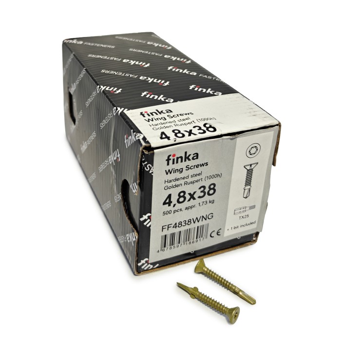 Шурупы флюгельные Finka Wing Screws 4,8x38 TX25 (Golden Ruspert, 500шт)