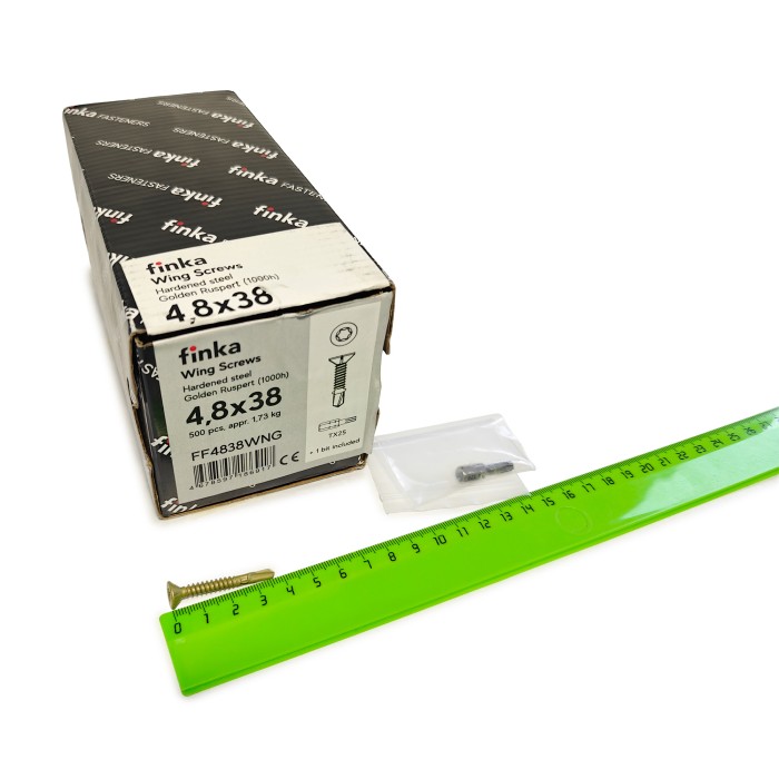 Шурупы флюгельные Finka Wing Screws 4,8x38 TX25 (Golden Ruspert, 500шт)