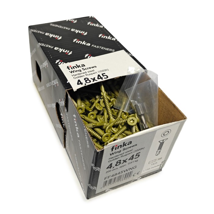 Шурупы флюгельные Finka Wing Screws 4,8x45 TX25 (Golden Ruspert, 200шт)