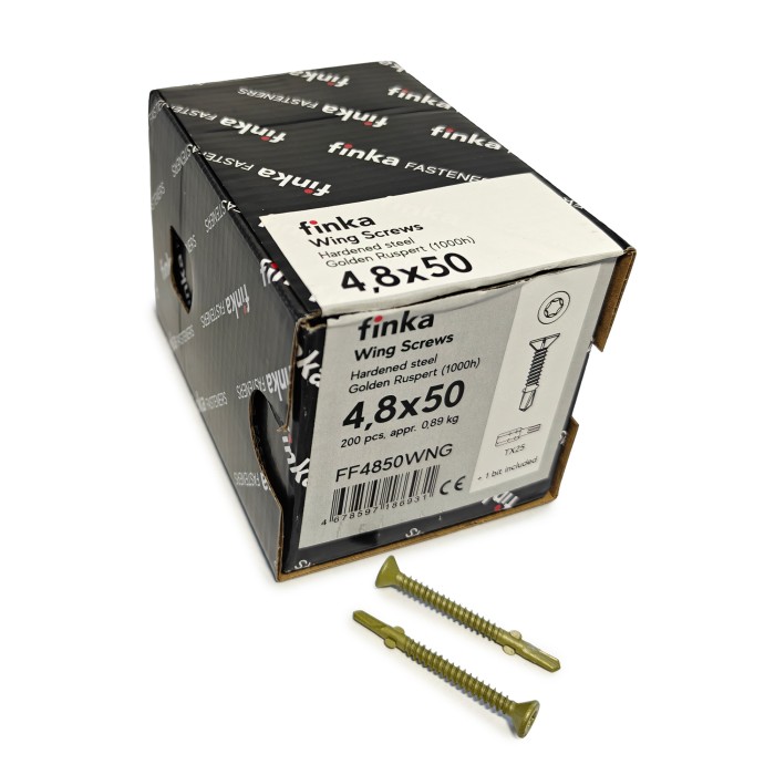 Шурупы флюгельные Finka Wing Screws 4,8x50 TX25 (Golden Ruspert, 200шт)
