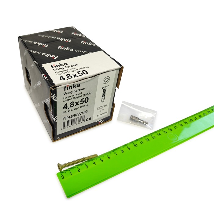 Шурупы флюгельные Finka Wing Screws 4,8x50 TX25 (Golden Ruspert, 200шт)