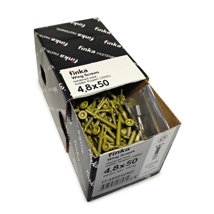 Шурупы флюгельные Finka Wing Screws 4,8x50 TX25 (Golden Ruspert, 200шт)