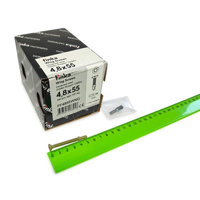 Шурупы флюгельные Finka Wing Screws 4,8x55 TX25 (Golden Ruspert, 200шт)