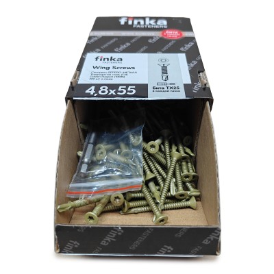 Шурупы флюгельные Finka Wing Screws 4,8x55 TX25 (Golden Ruspert, 200шт)